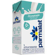 Leite UHT Longa Vida Desnatado Parmalat Caixa 1L com Tampa